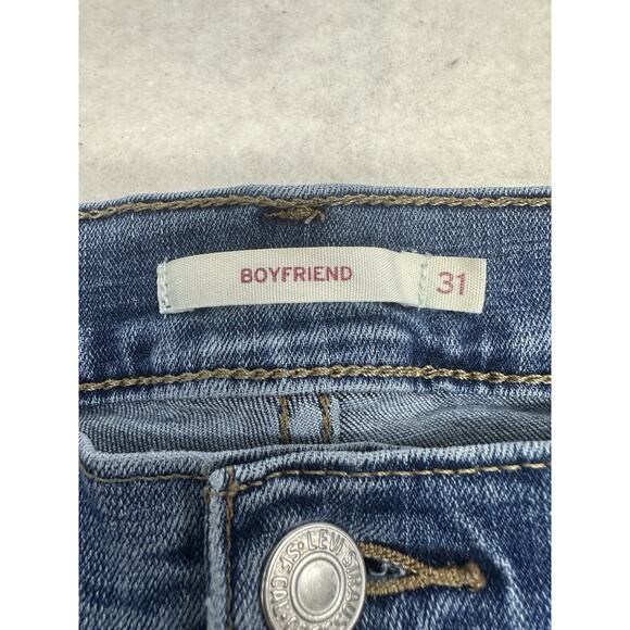 Levis Boyfriend Jeans Womens 31 Distressed Denim 31/27 - Picture 2 of 11